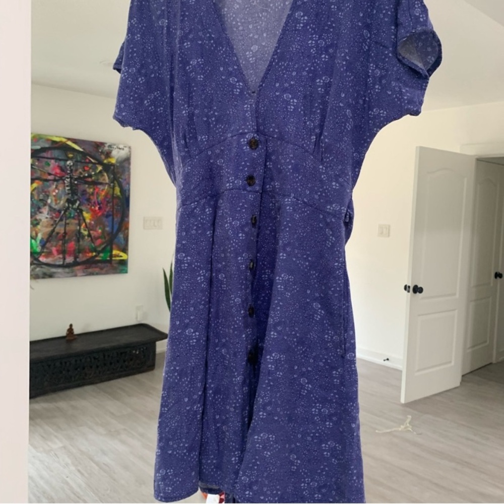Marine Layer Purple Mini Dress with Subtle White Print